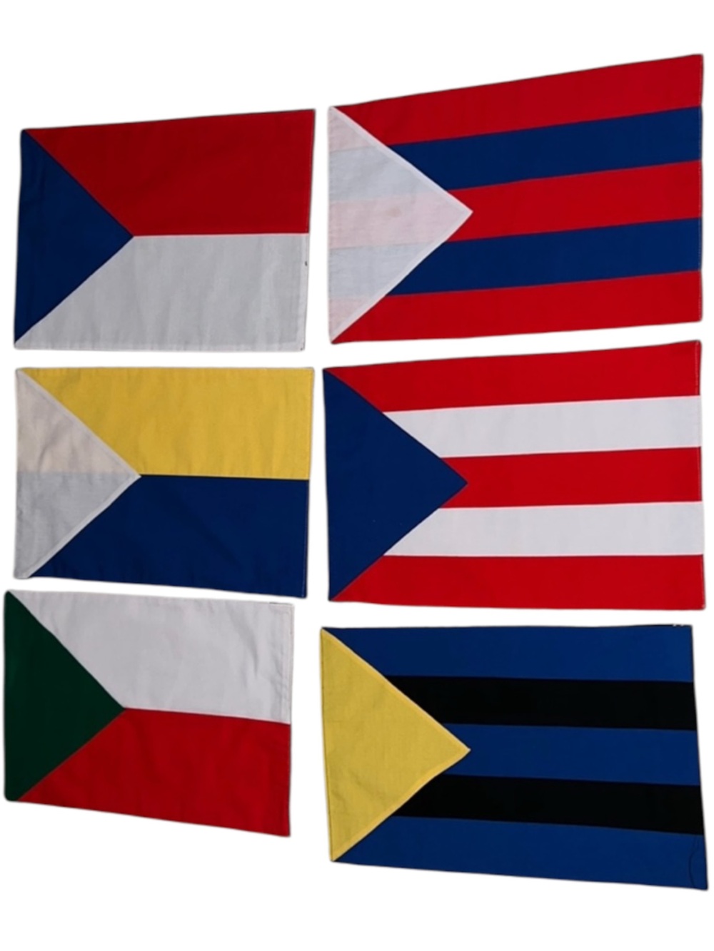 Handmade International Flag Inspired Placemats Set of 6 Bold Color Table Setting